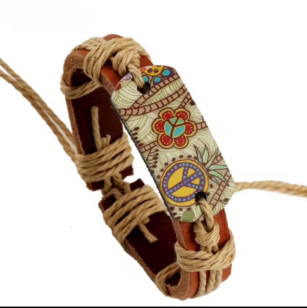 Bohemian Leather Bracelet with Colorful Accents